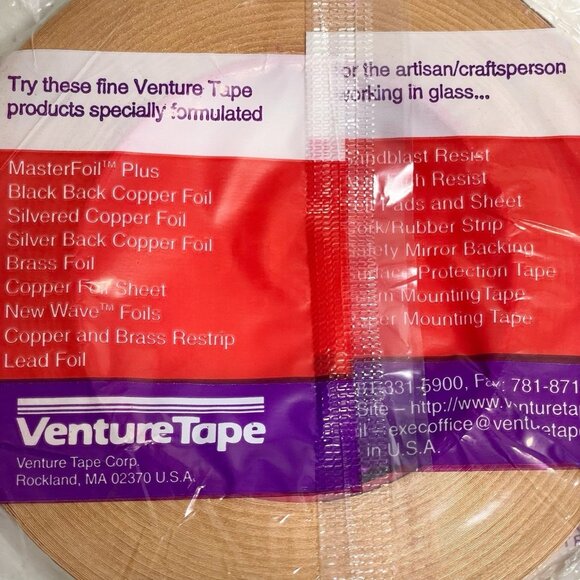 Lot of 2 Venture Tape Master Foil Plus Stained Glass Art 1/4 Inch x 36 Yards - Picture 2 of 4